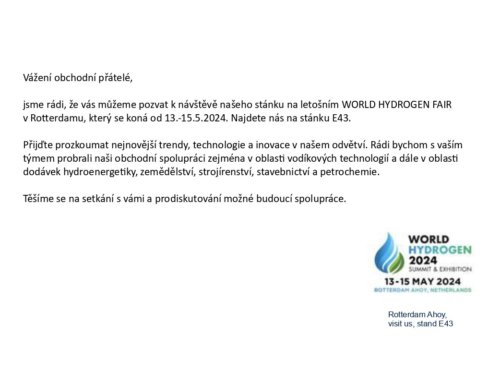 Pozvánka WORLD HYDROGEN FAIR Rotterdam